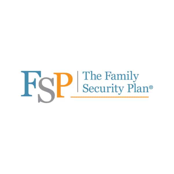 FSP logo with text "The Family Security Plan" and an underline, representing insurance branding.
