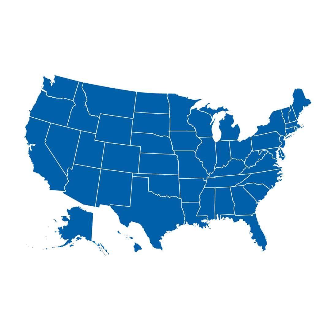 U.S. map highlighting states, representing reliable wire transfer methods across regions.